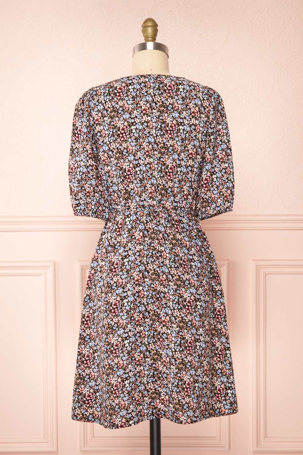 Liana Floral Short V-Neck Dress | Boutique 1861back view