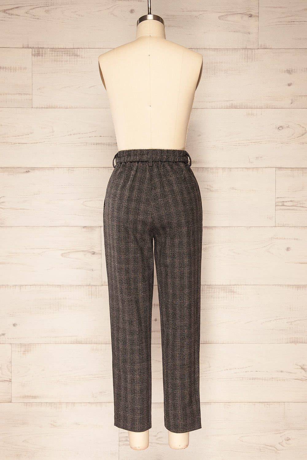 Liandrino High-Waisted Plaid Pants | La petite garçonne back view