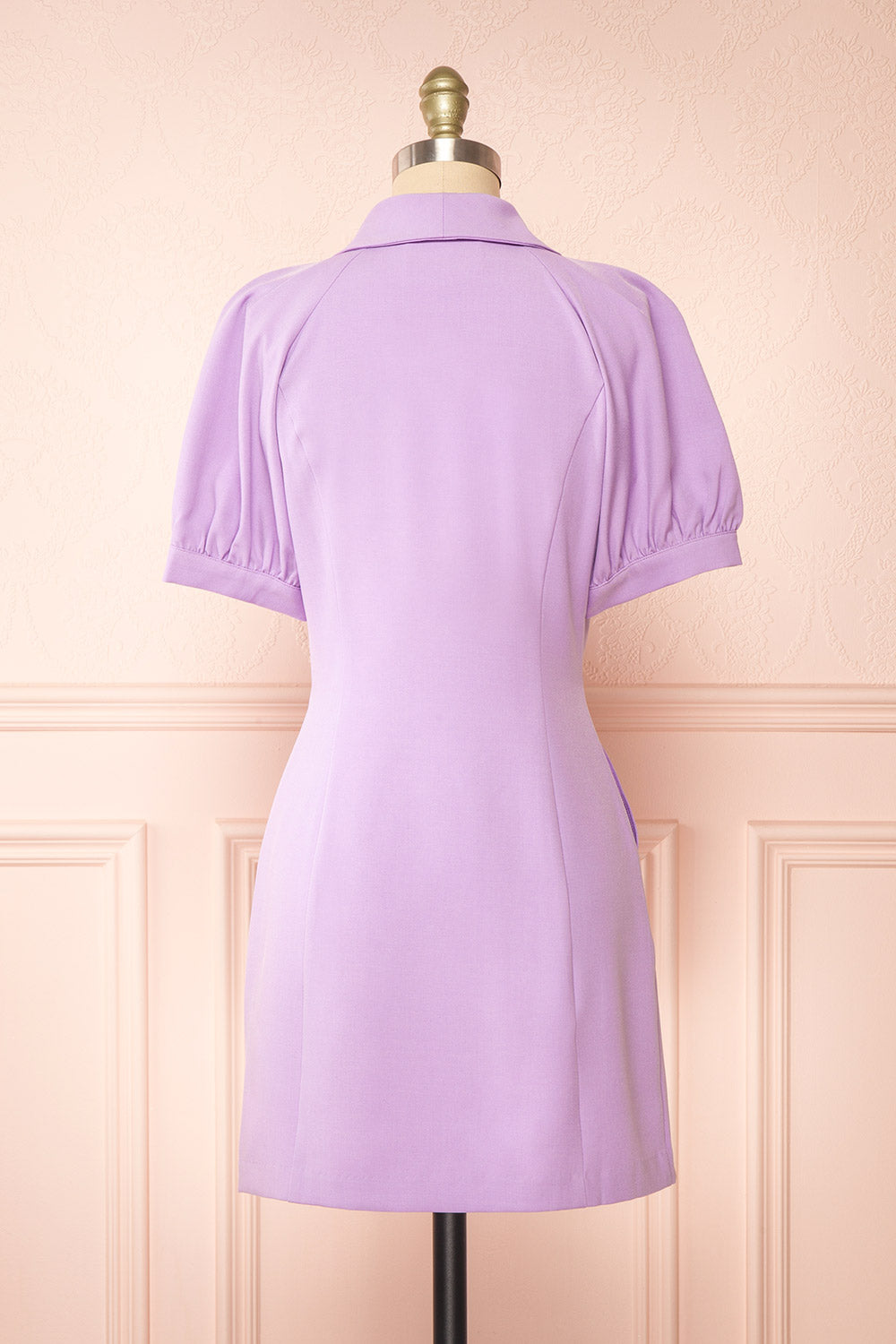 Lidie Short Lilac Tailored Dress | Boutique 1861 back view