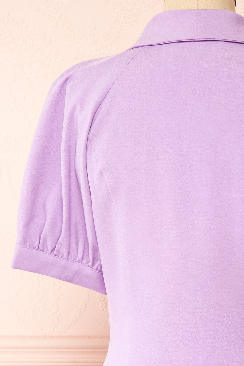 Lidie Short Lilac Tailored Dress | Boutique 1861 back close-up