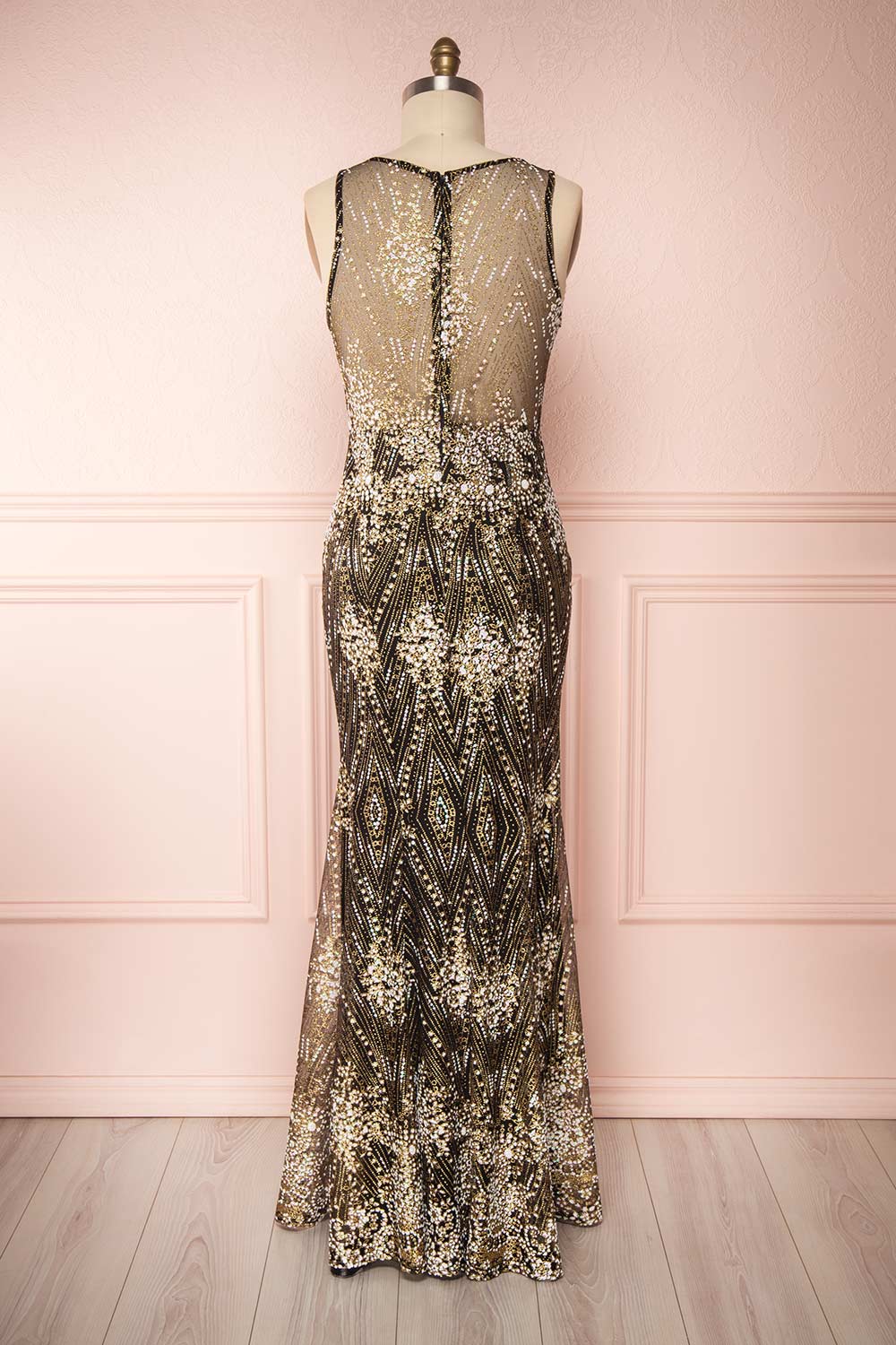 Liesel Black Plus Size Mermaid Gown | Robe | Boutique 1861 back view