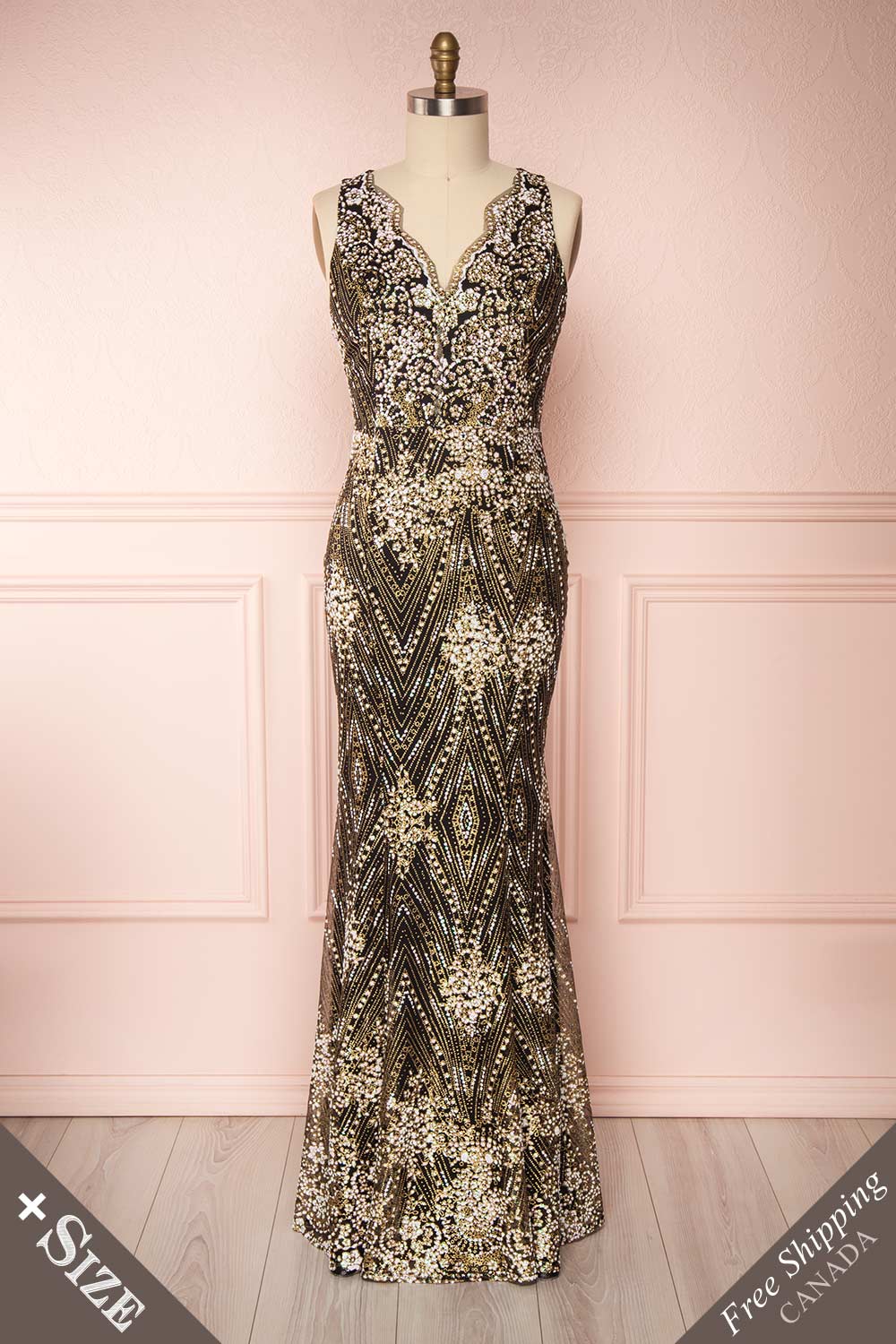 Liesel Black Plus Size Mermaid Gown | Boutique 1861