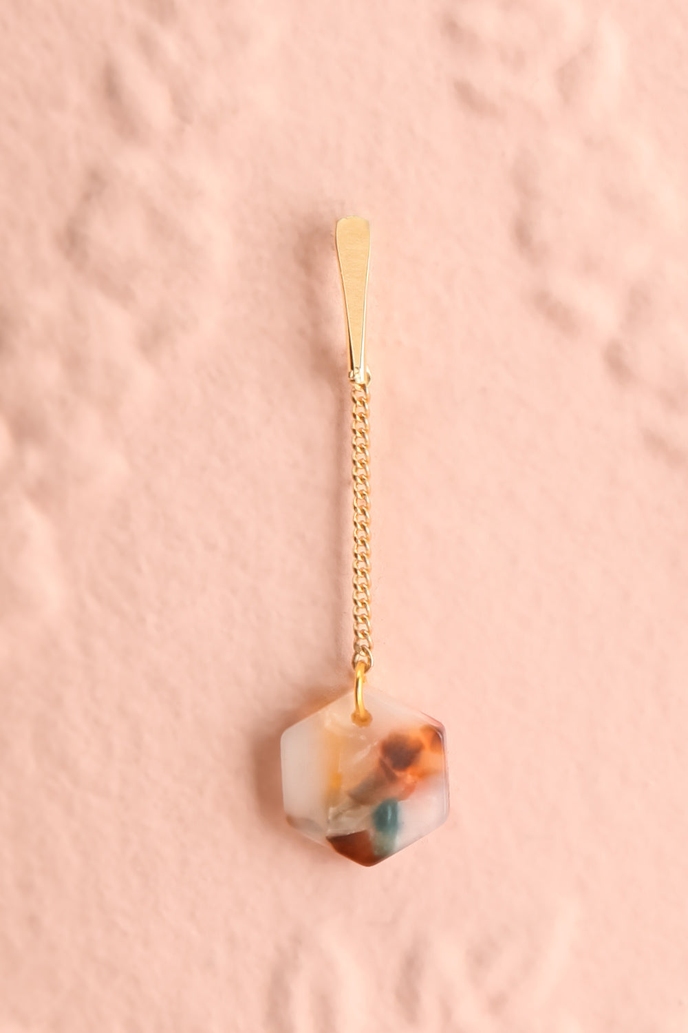 Lily Elsie Multicolor Geometric Pendant Earrings | La petite garçonne close-up