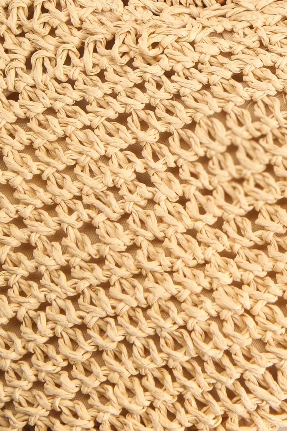 Limerick Small Beige Woven Paper Handbag close-up | La Petite Garçonne