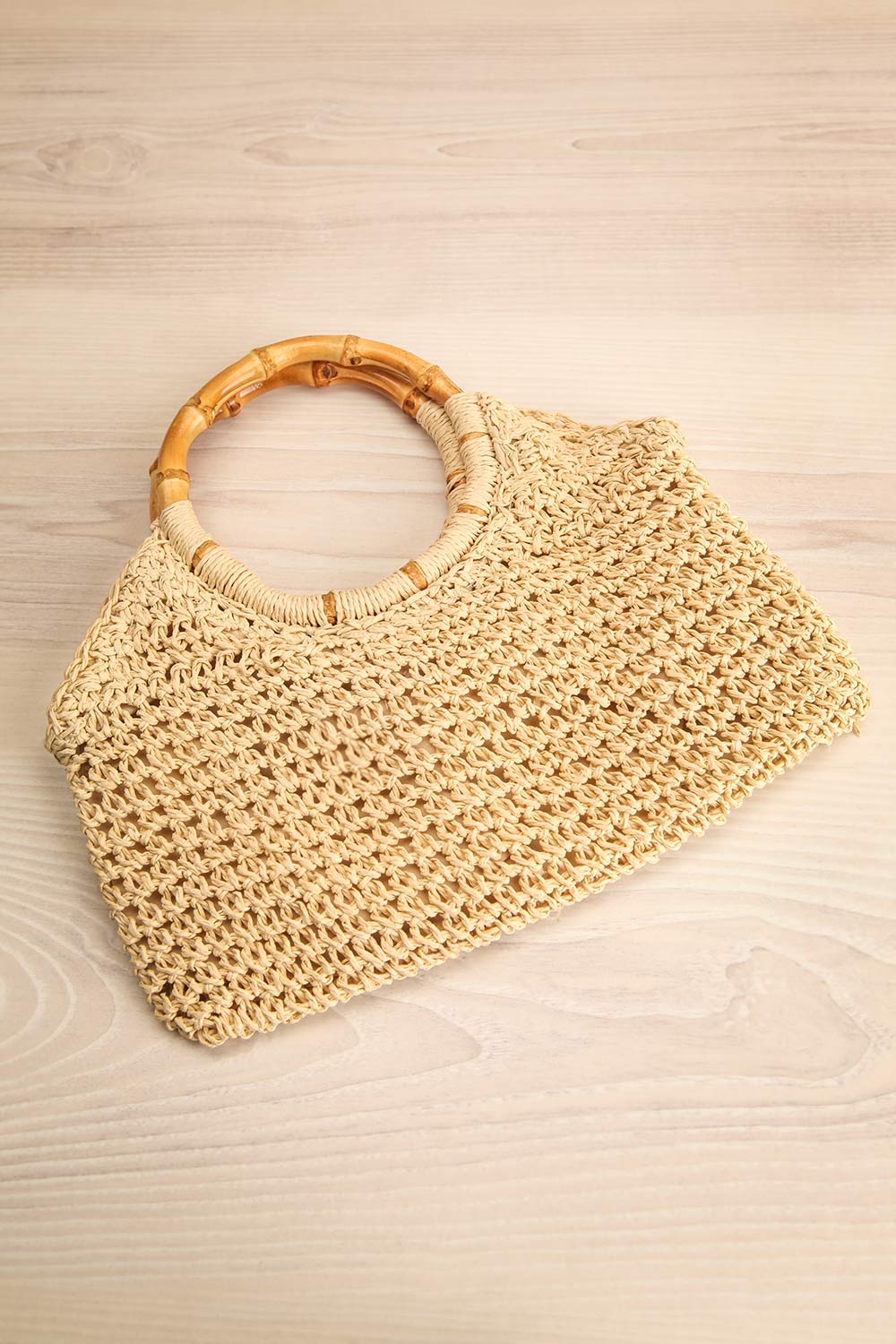 Limerick Small Beige Woven Paper Handbag | La Petite Garçonne