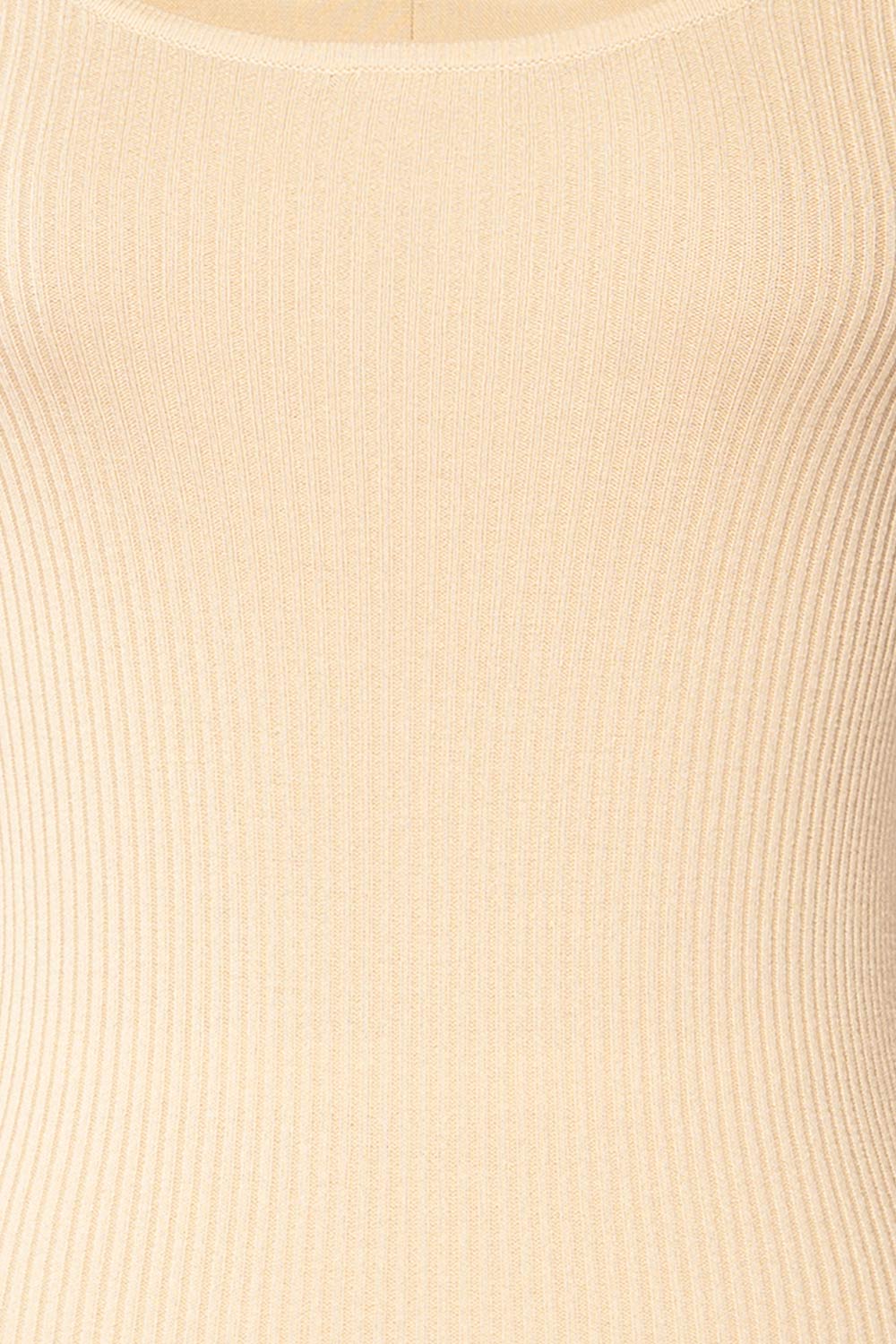 Limnaee Beige Haut Côtelé à Dos Croisé | La petite garçonne fabric