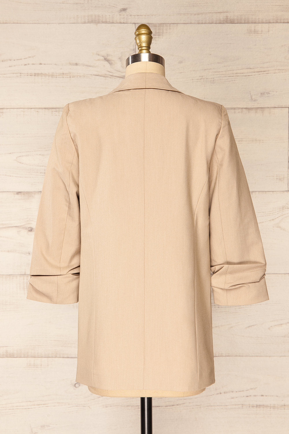 Linares Beige Long Classic Blazer | La petite garçonne back view