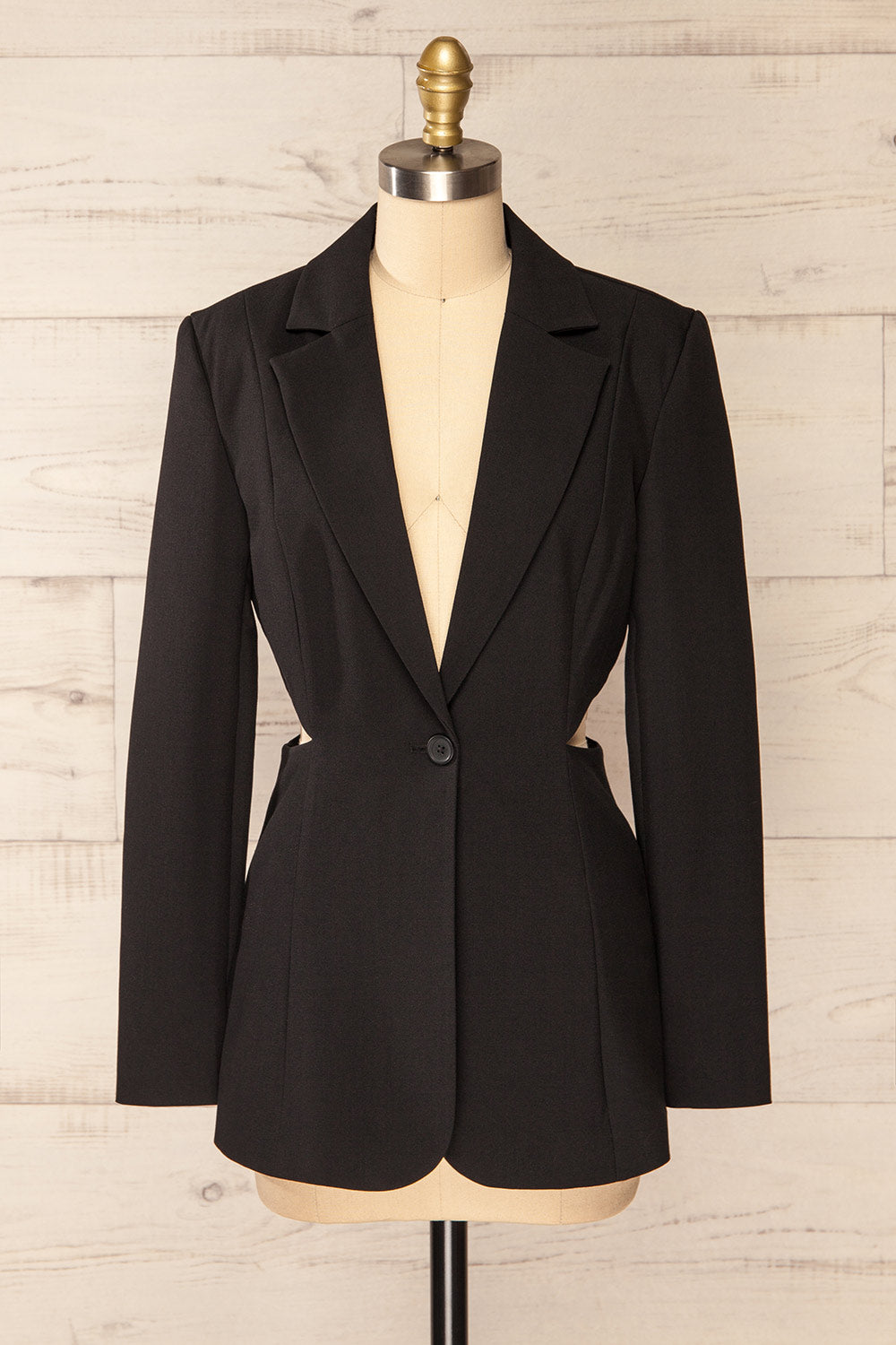 Linkoping Black | Blazer w/ Side Cut-Outs | La petite garçonne front view