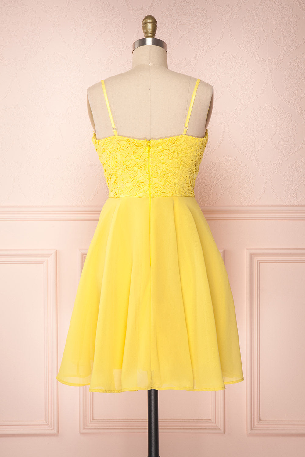 Lio Yellow | Lace & Chiffon Dress