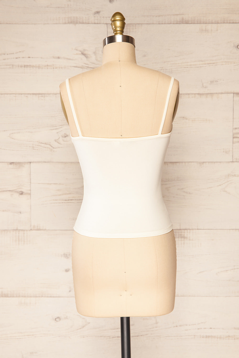 Lipno Cream White Knotted Thin Straps Cami| La petite garçonne back view