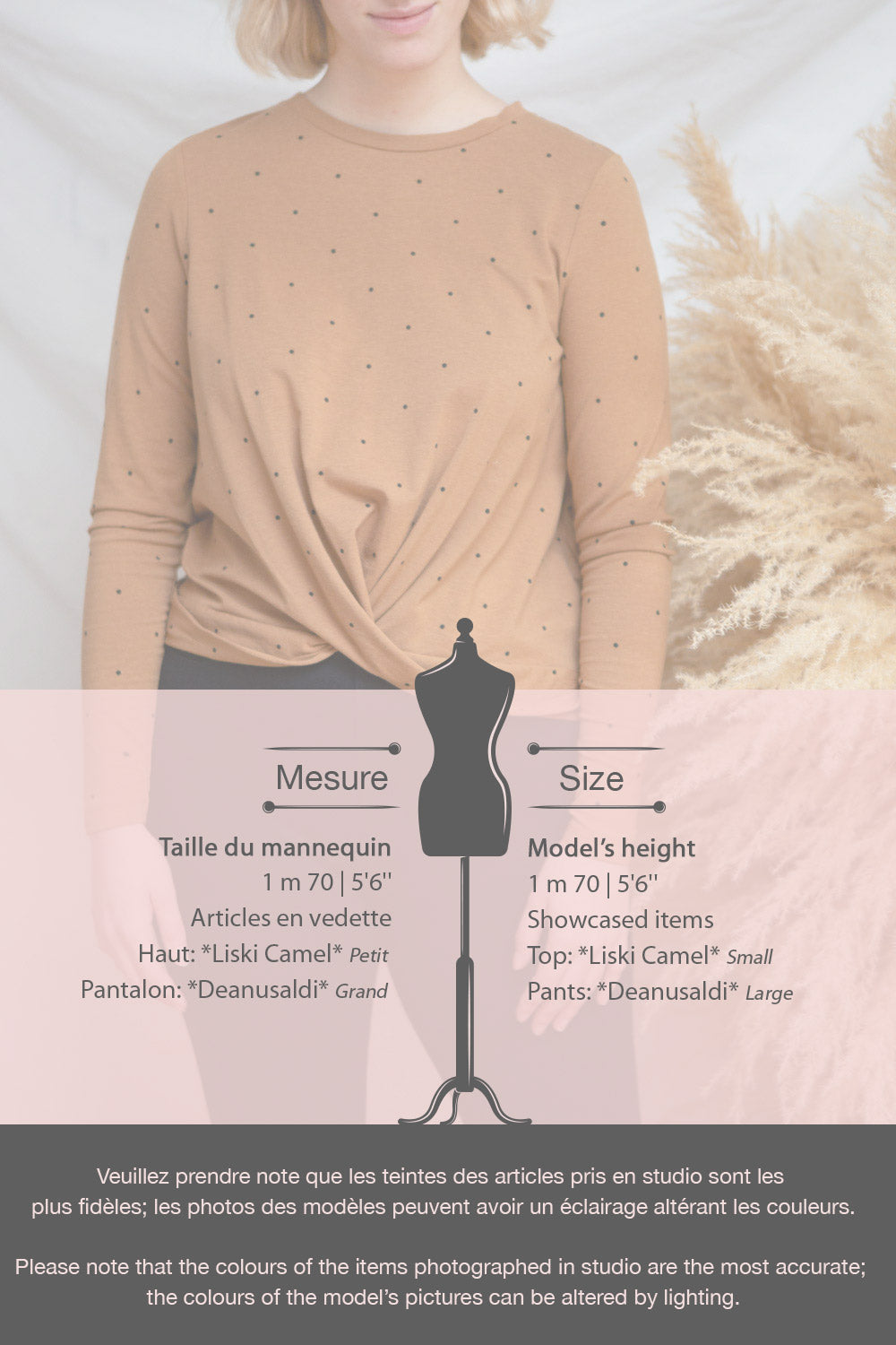 Liski Black Polka Dot Knotted Top | La petite garçonne fiche