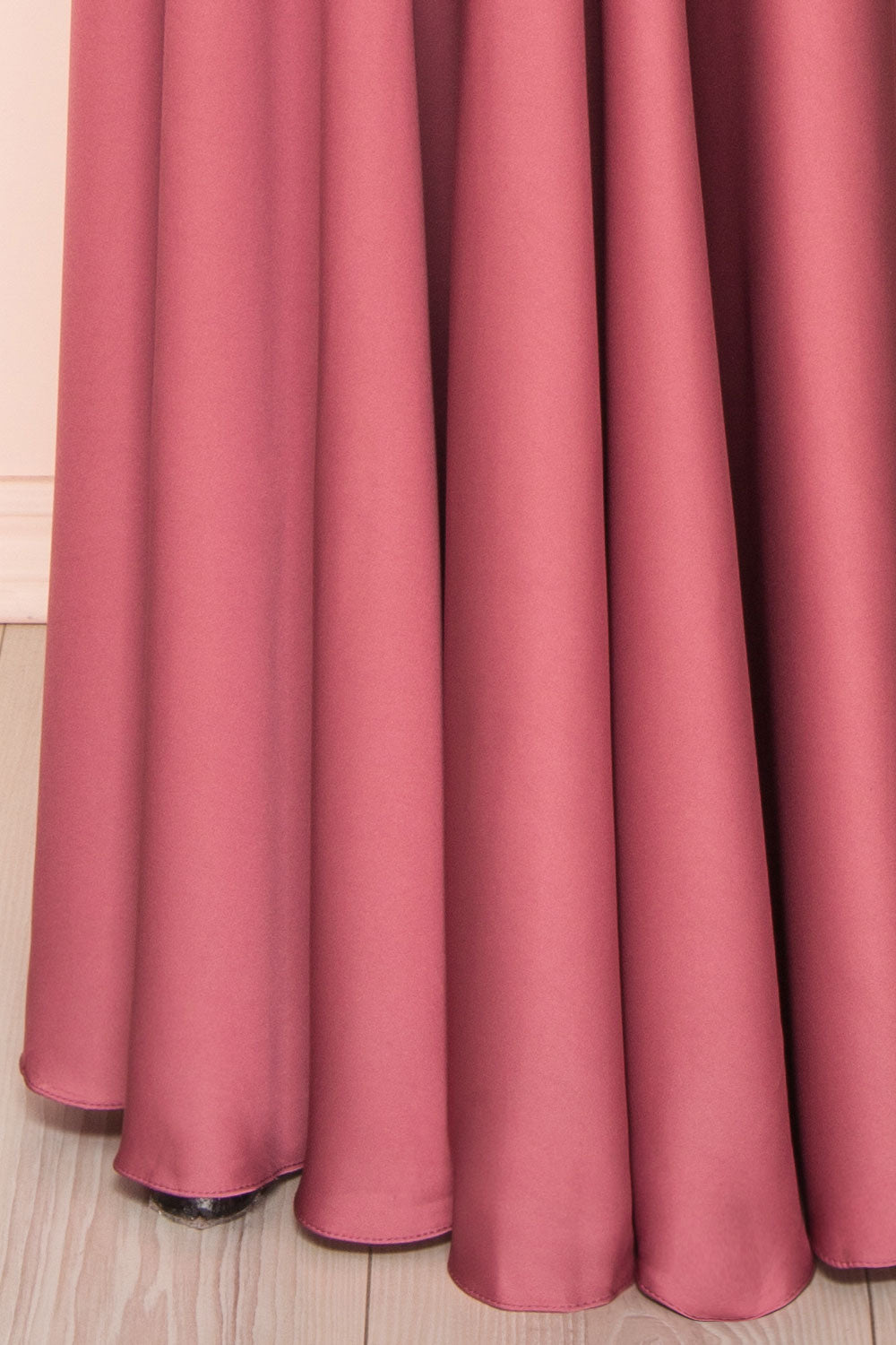 Lizza Pink Satin Maxi Dress w/ Slit | Boudoir 1861 bottom 
