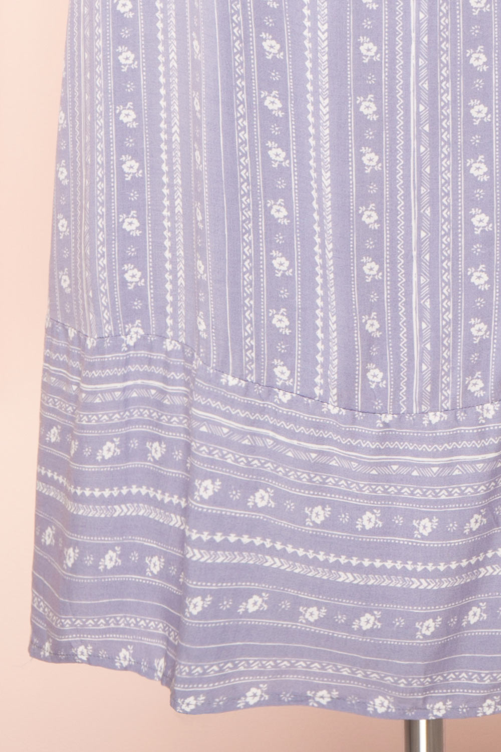 Lorainne Blue Puffed Sleeved Wrap Midi Dress | Boutique 1861 bottom