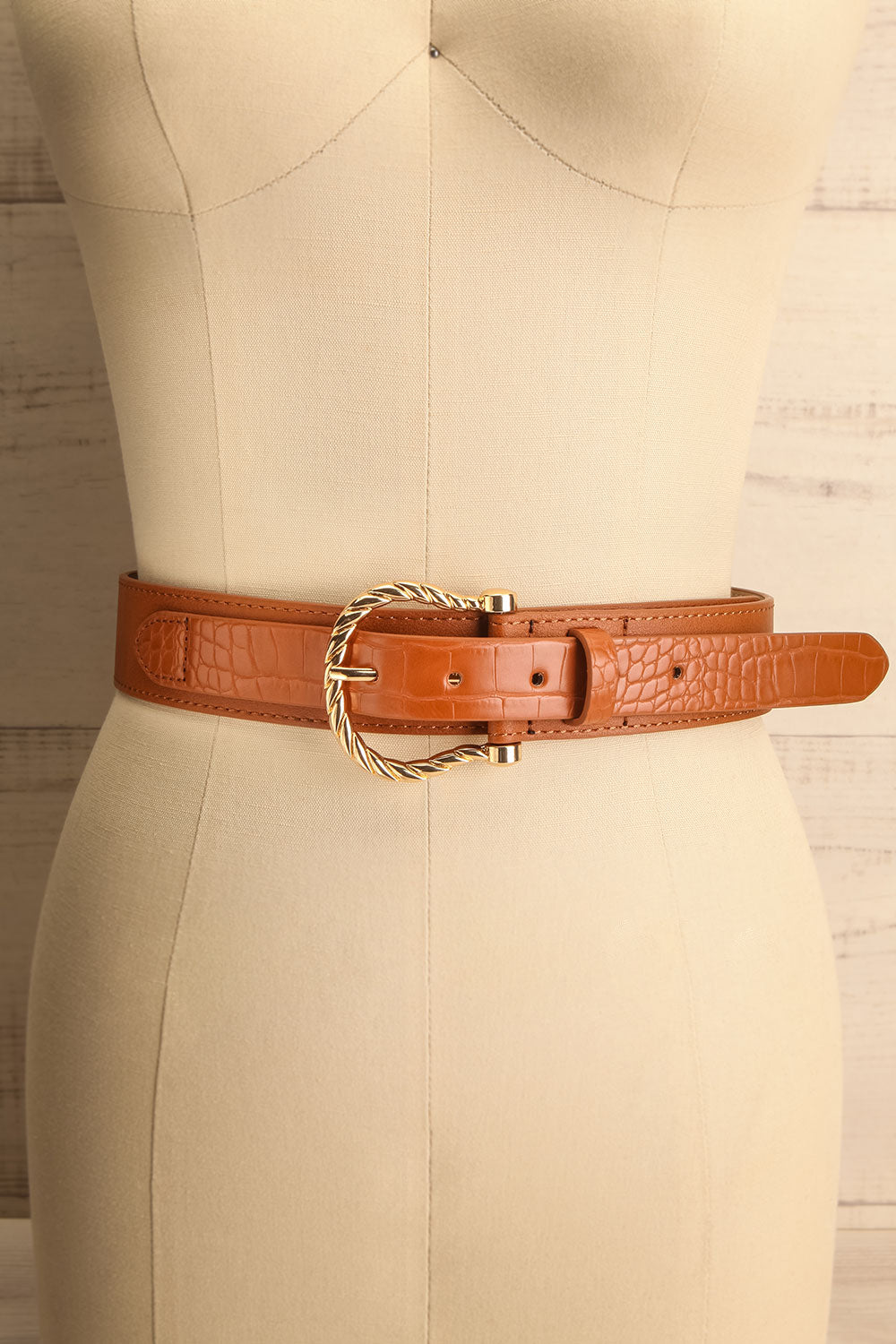 Lorca Caramel Faux-Leather Belt | La petite garçonne