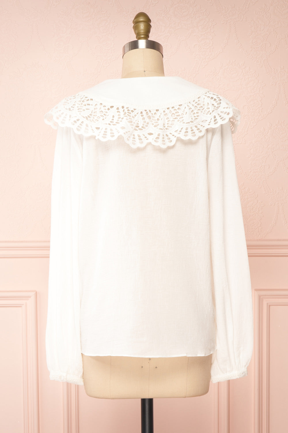 Lorelei Peter Pan Collar Blouse w/ English Embroidery | Boutique 1861 back view