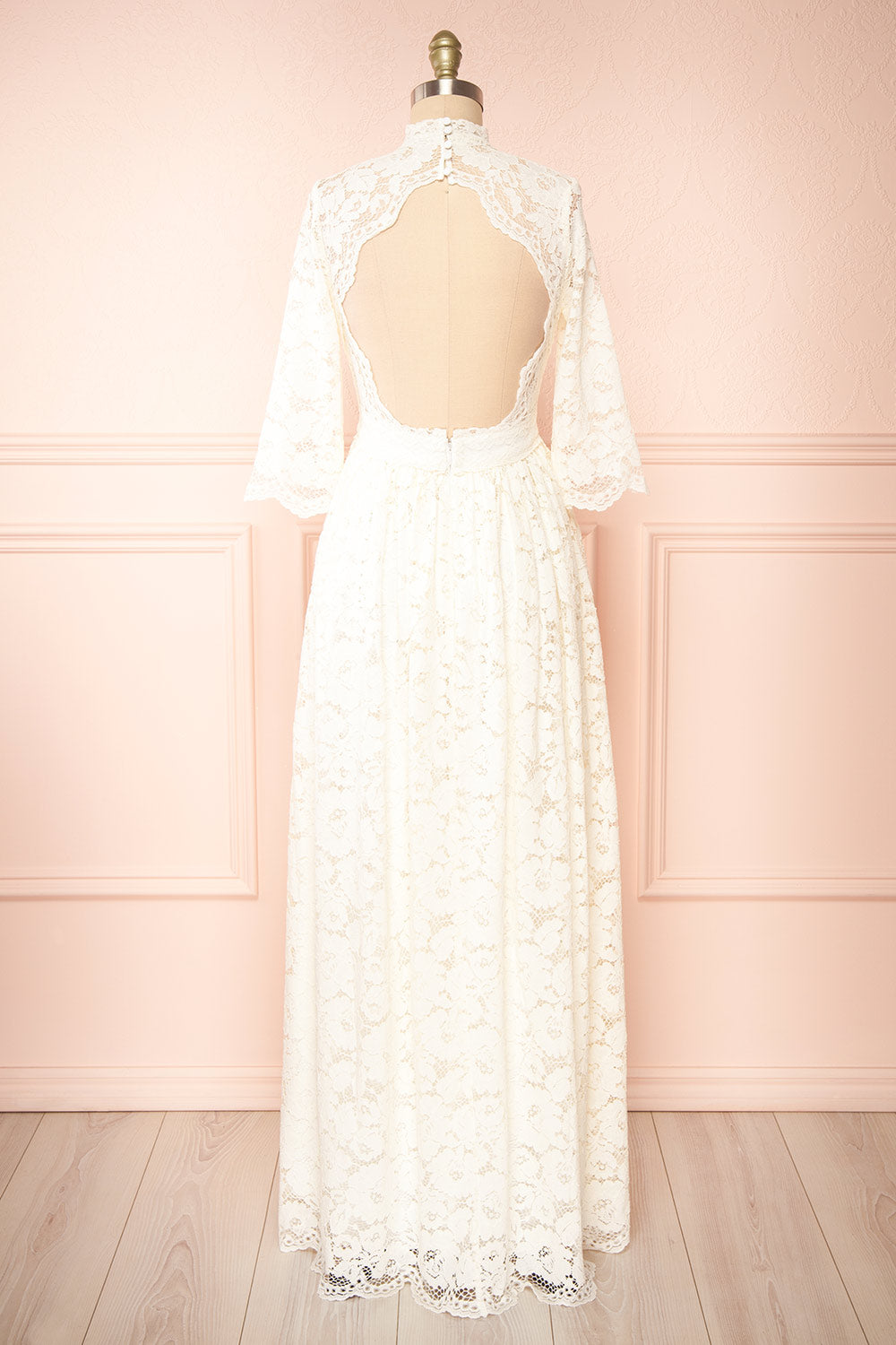 Loretta Lace Maxi Dress w/ Open-Back | Boudoir 1861 back view
