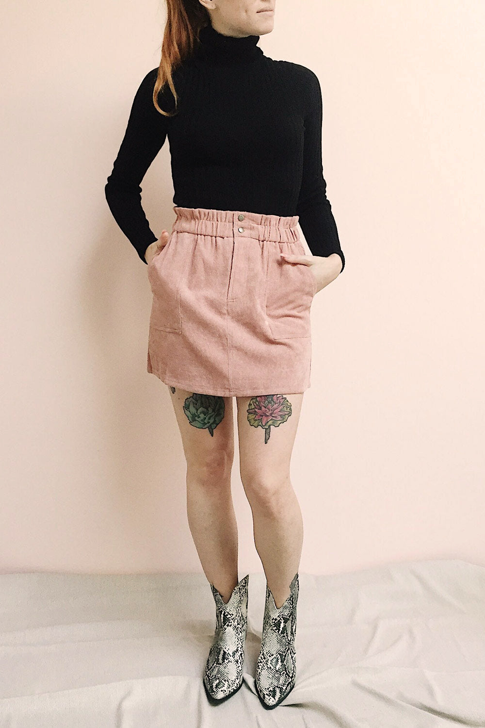 Loxley Mauve Lilac Corduroy Mini Skirt photo | La Petite Garçonne