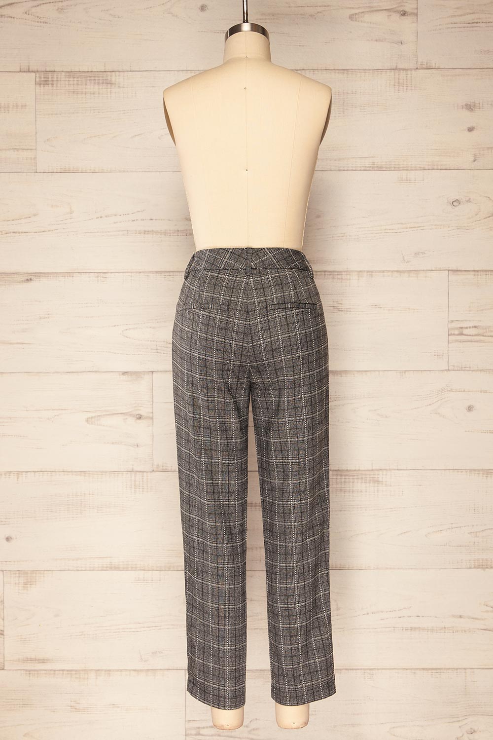 Lubniewice High-Waisted Plaid Pants | La petite garçonne back view