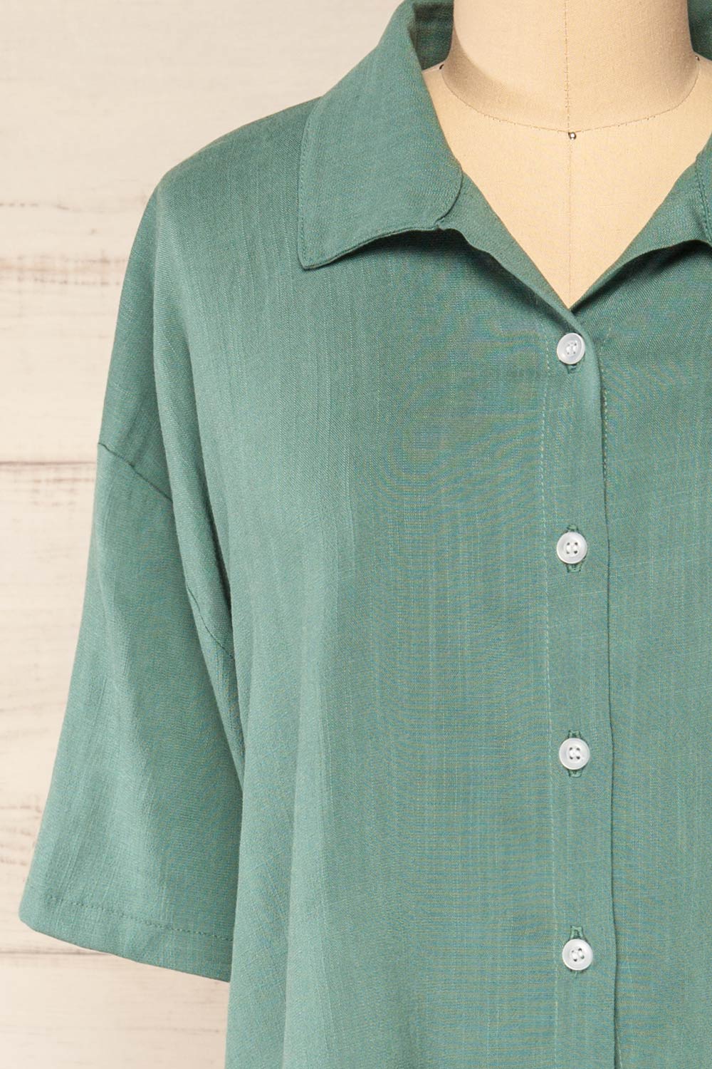 Lucaa Short Sleeve Watermelon Sugar Shirt | La petite garçonne front close-up