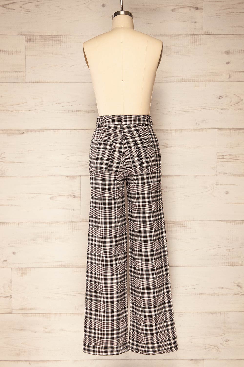 Lugo Fitted Plaid Straight Leg Pants | La petite garçonne back view