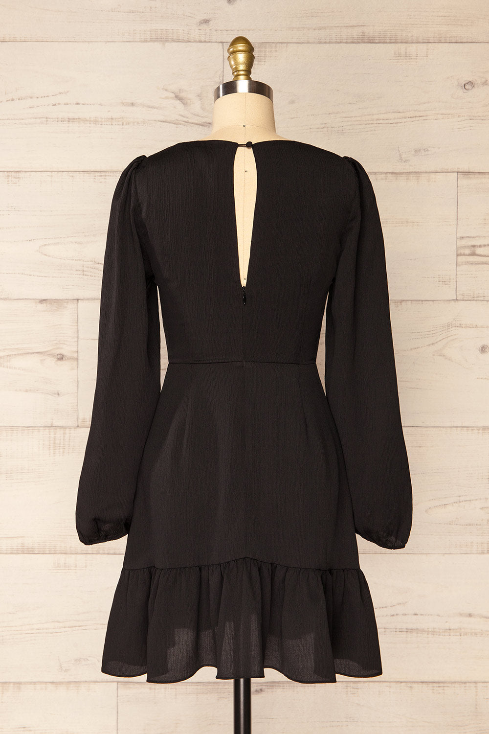 Mabel Short Black A-Line Dress w/ Front Cut-Out | La petite garçonne back view