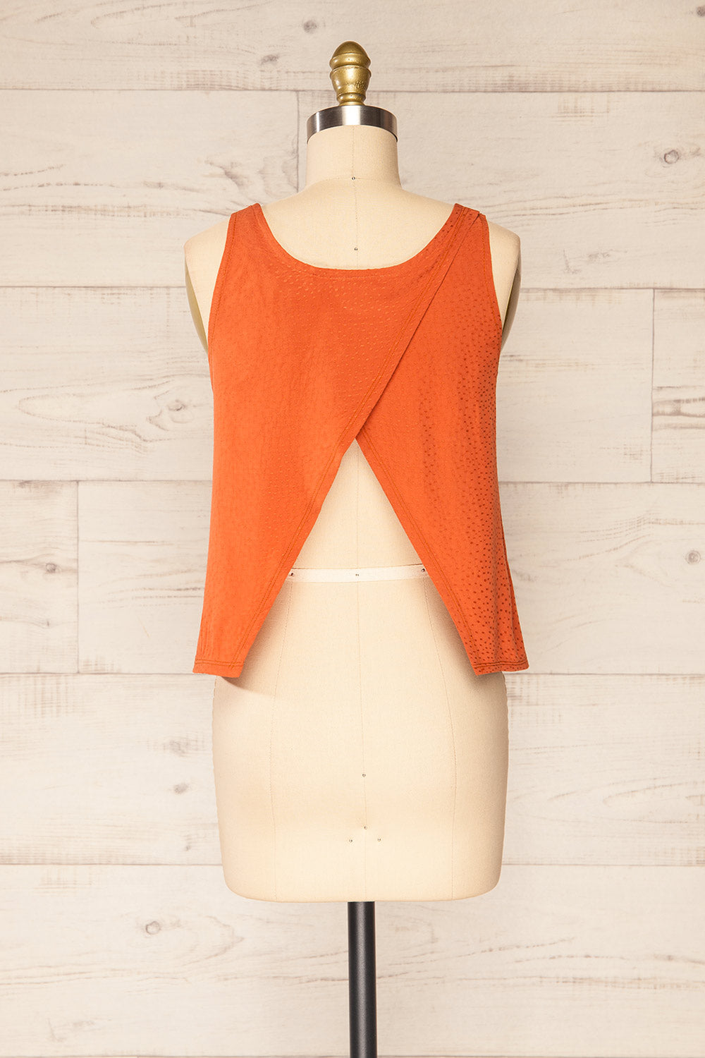 Maggye Orange Cropped Round Neck Cami | La petite garçonne back view