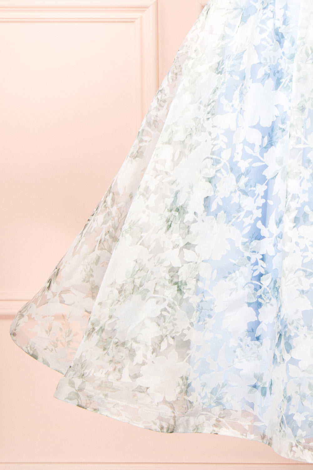 Mahalia Blue Midi Floral Gown w/ Sparkly Lining | Boutique 1861 bottom