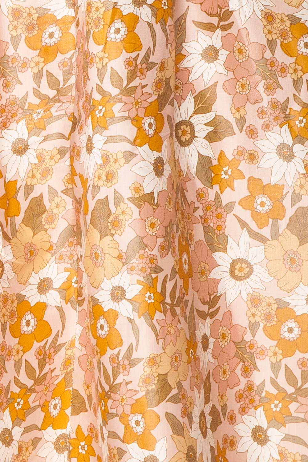 Maiia Short Floral A-Line Dress w/ Puffy Sleeves | Boutique 1861 fabric