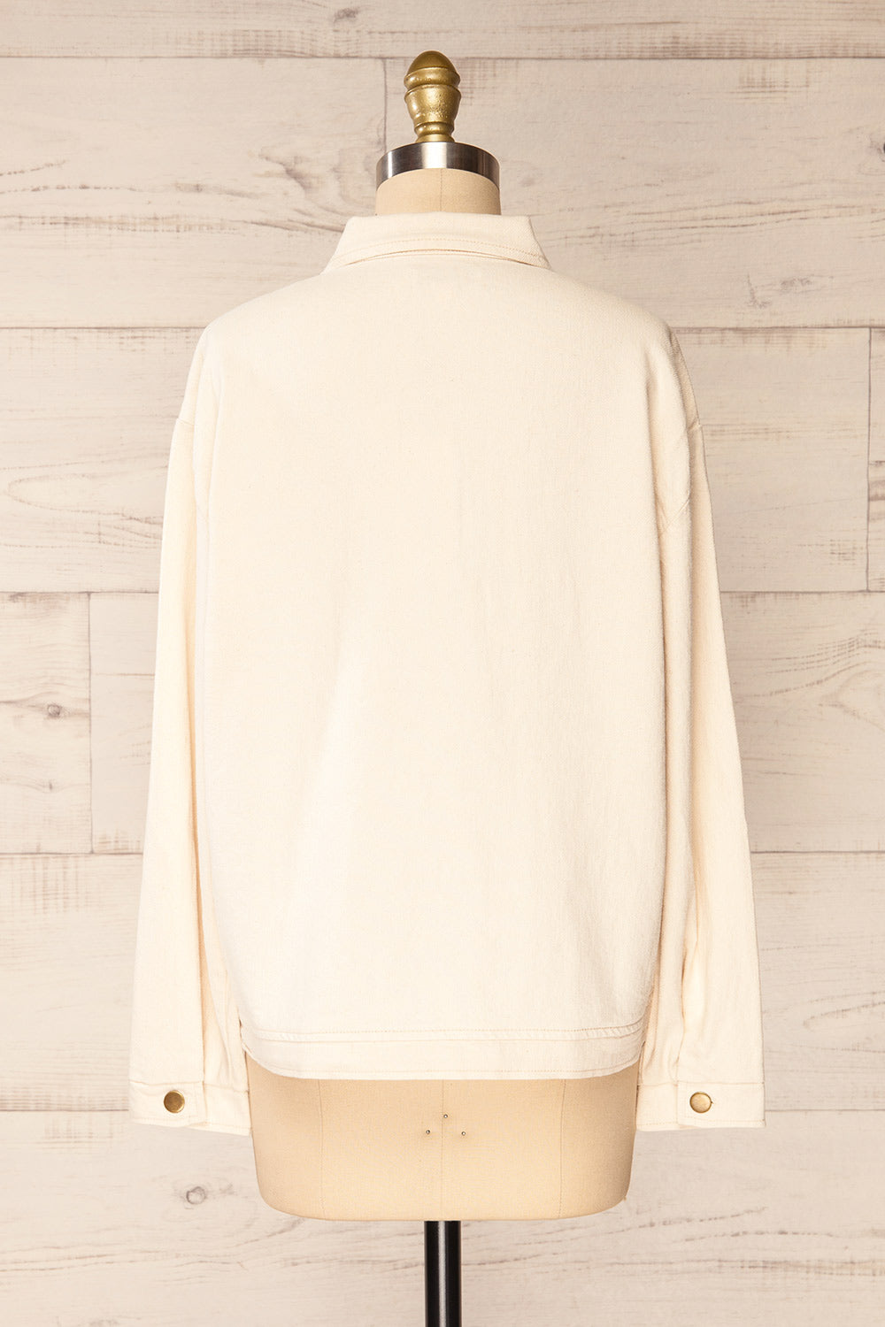Majorque Oversized Beige Denim Shirt | La petite garçonne back view