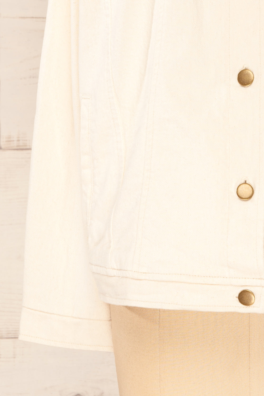 Majorque Oversized Beige Denim Shirt | La petite garçonne bottom
