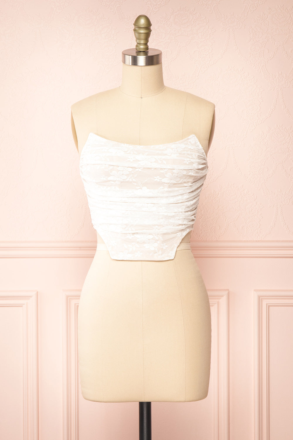 Malak Lace Corset Crop Top | Boutique 1861 front view