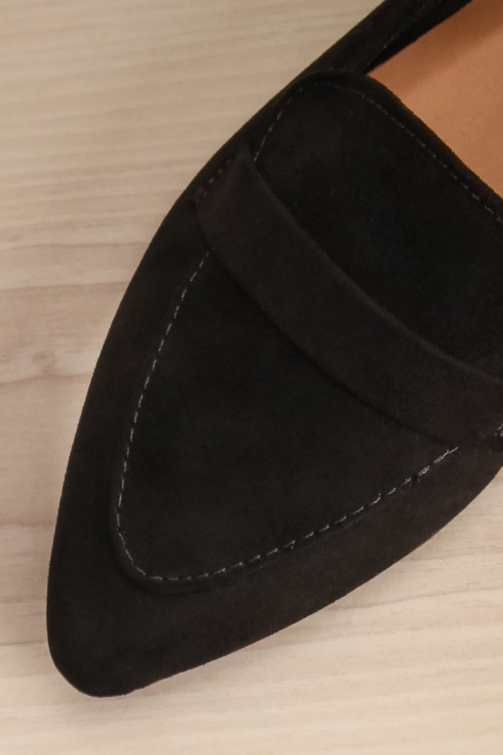 Malher Black | Faux-Suede Pointed Toe Loafers