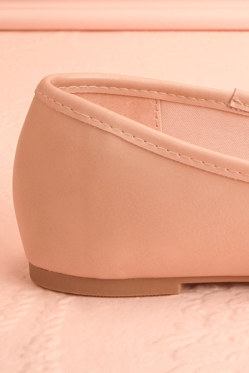 Maree Blush Pink Ballet Flats w/ Bow | Boutique 1861 side back close-up