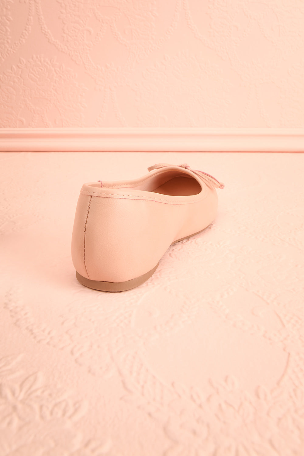 Maree Blush Pink Ballet Flats w/ Bow | Boutique 1861 back view