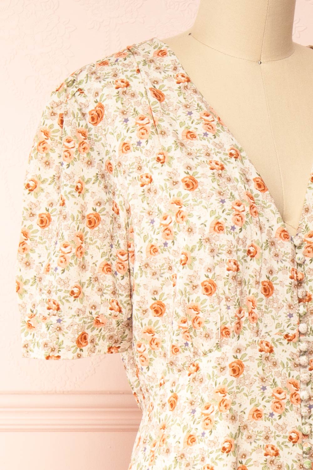 Marily | Robe Midi Fleurie à Col en V