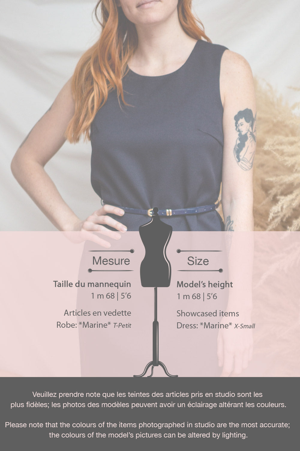 Marine Navy Blue Scoop Neck Short Dress | Boutique 1861 fiche