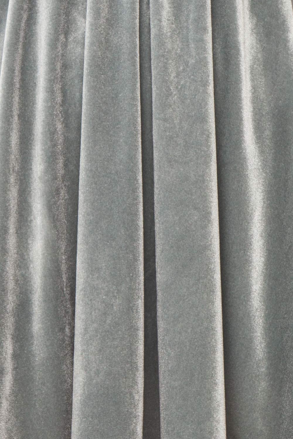 Mariza Silver V-Neck Velour Dress | Boutique 1861 fabric