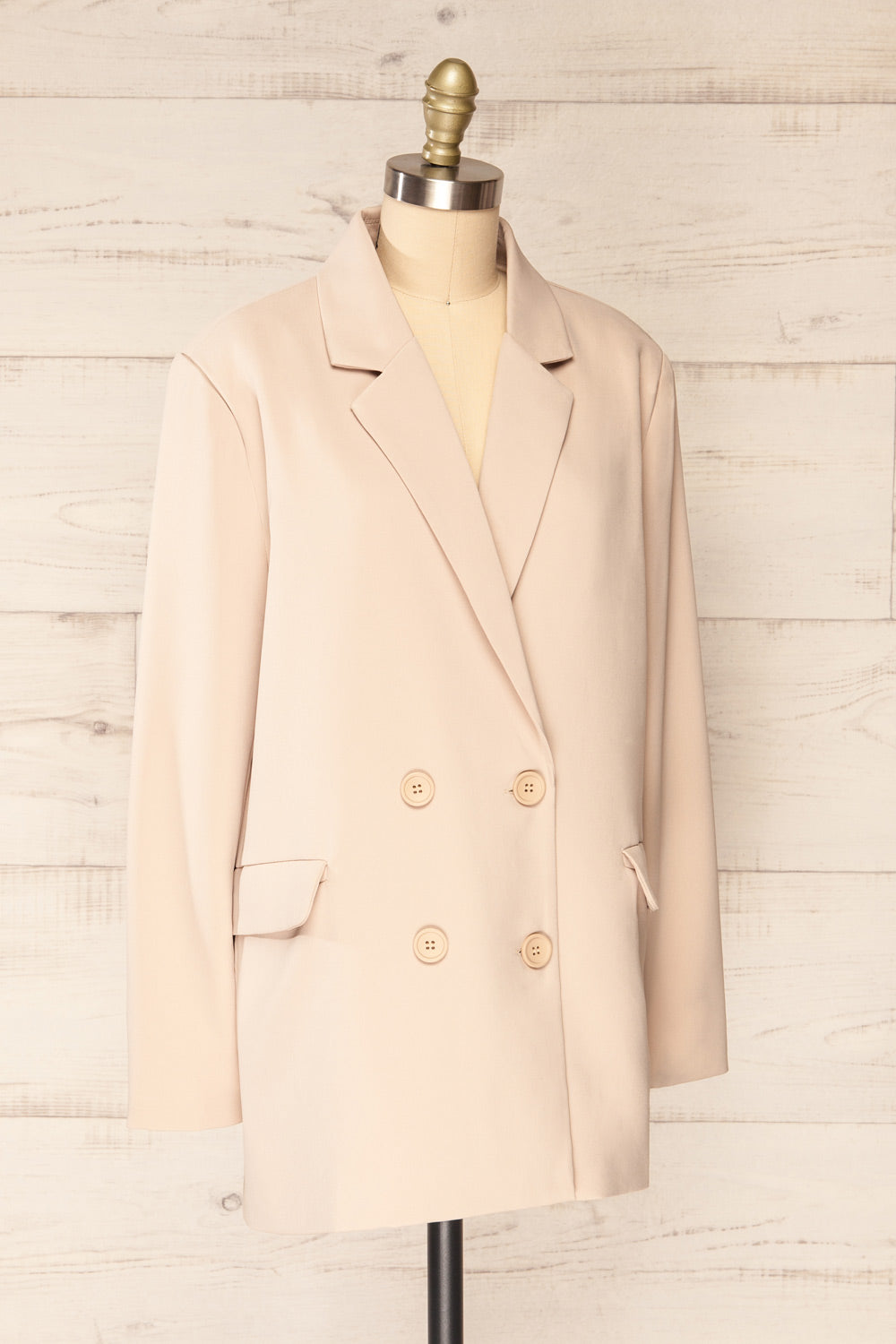 Marousi Beige Oversized Blazer | La petite garçonne side view
