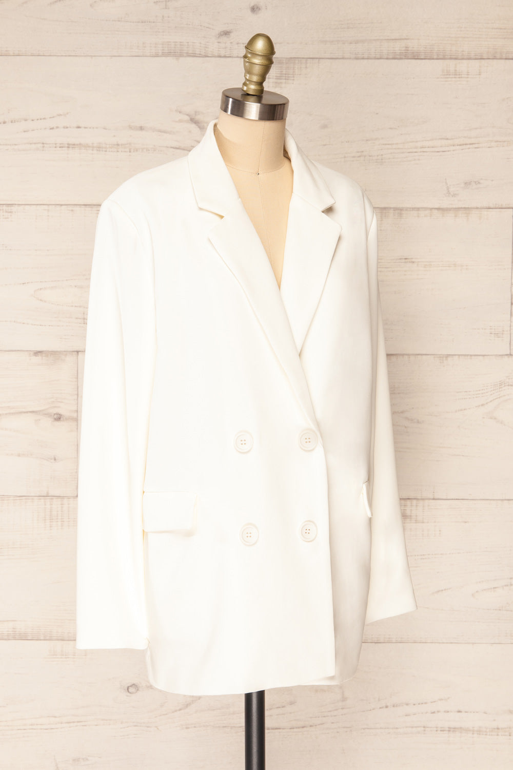Marousi White Oversized Blazer | La petite garçonne side view