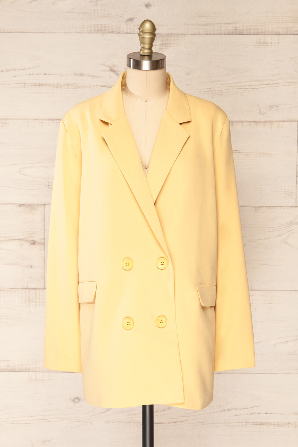Marousi Yellow Oversized Blazer | La petite garçonne front view