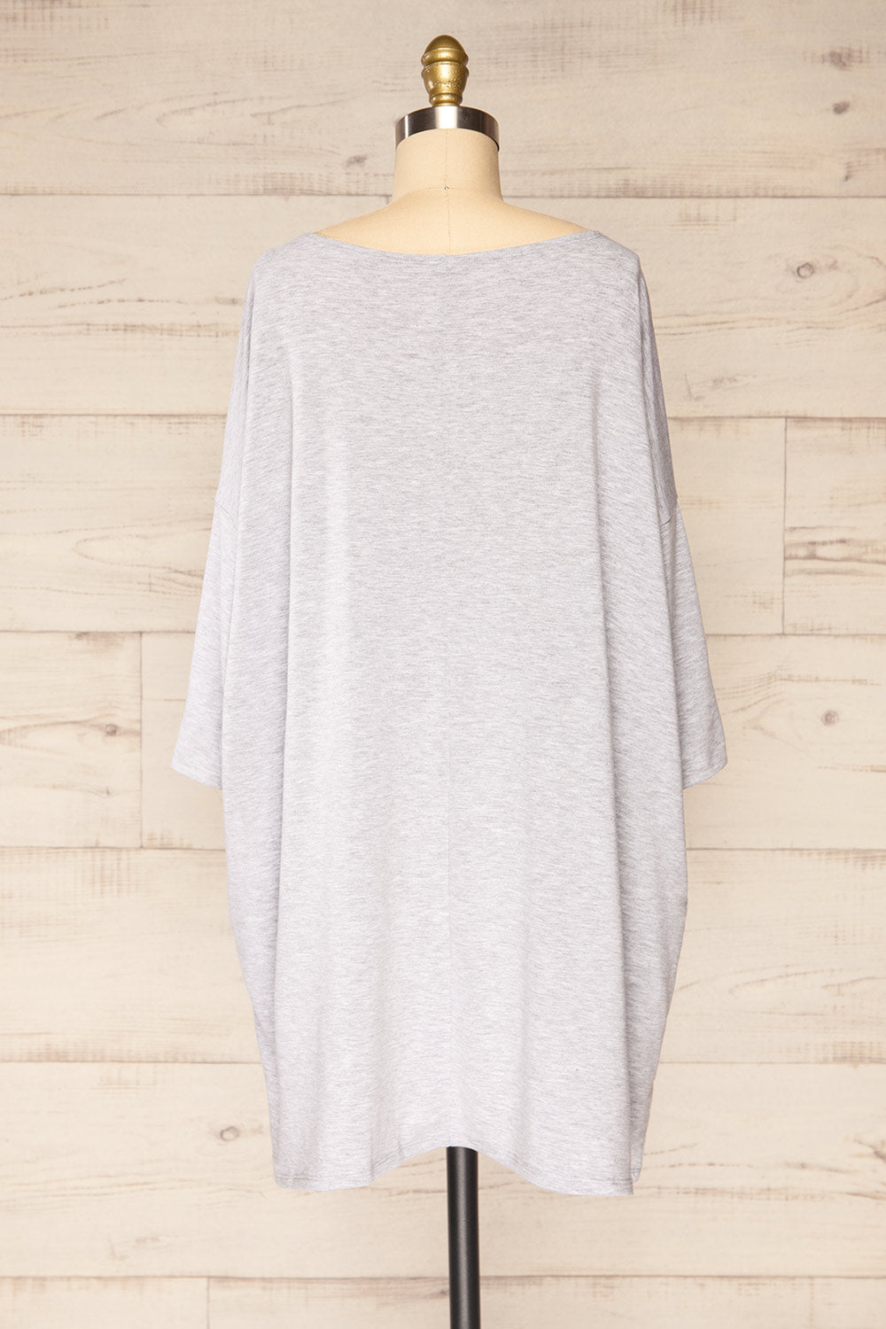 Marthine Grey Oversized Tunic Top w/ Pockets | La petite garçonne back view