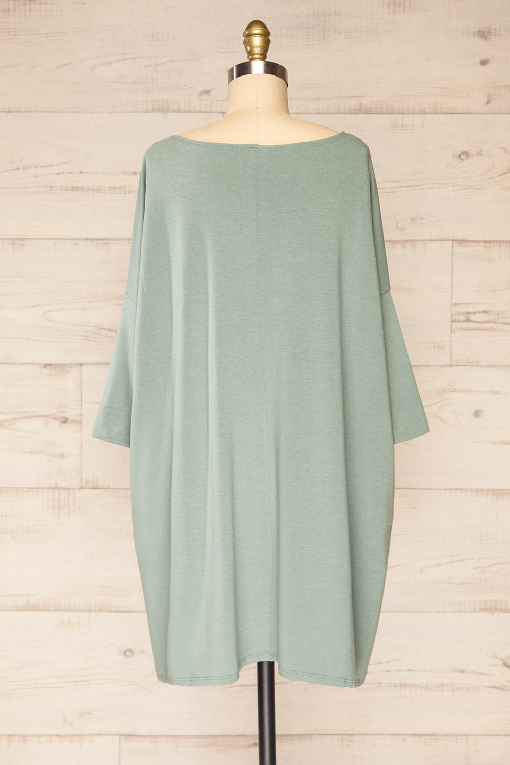 Marthine Sage Oversized Tunic Top w/ Pockets | La petite garçonne back view