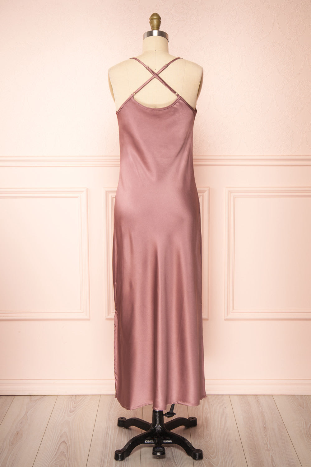 Mary-Pier Mauve Cowl Neck Midi Dress | Boutique 1861back view