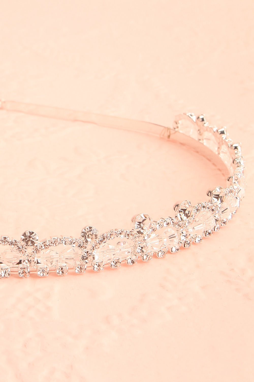 Mary Tudor Silver Headpiece w/ Crystals | Boudoir 1861 flat close-up