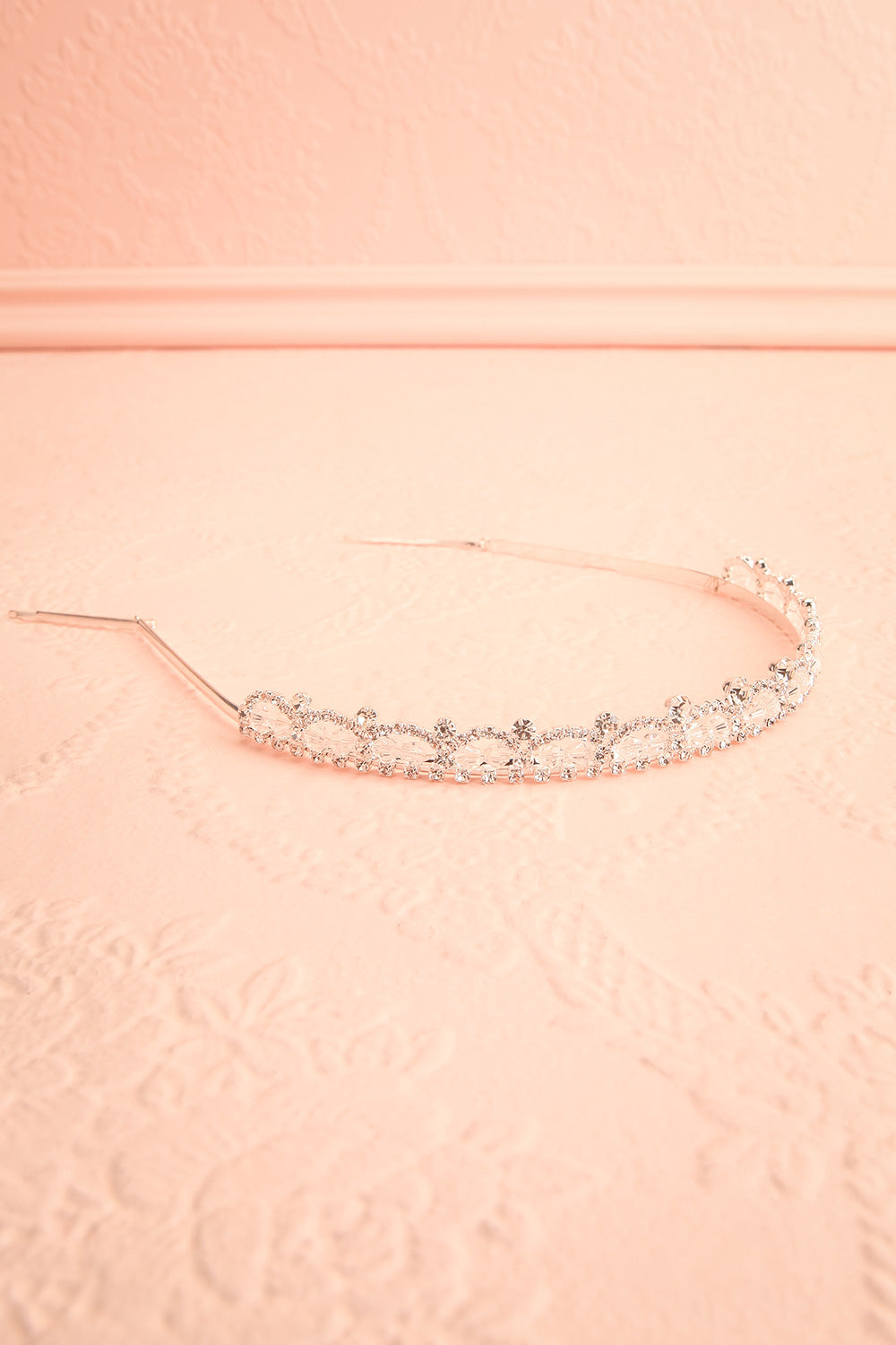 Mary Tudor Silver Headpiece w/ Crystals | Boudoir 1861 flat view