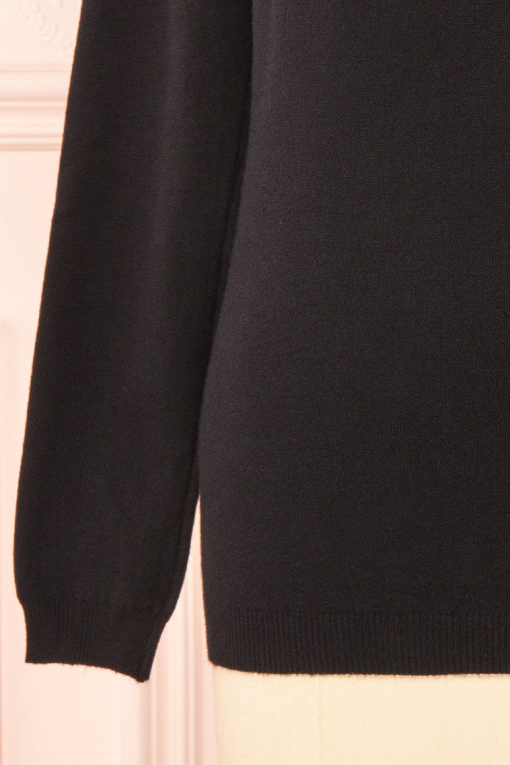 Marza Black Long Sleeve Lace Collar Top | Boutique 1861 bottom