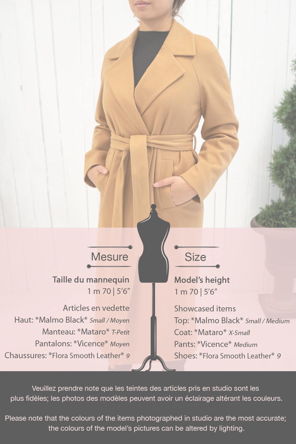 Mataro Brown Mid-Length Trench Coat | La petite garçonne fiche