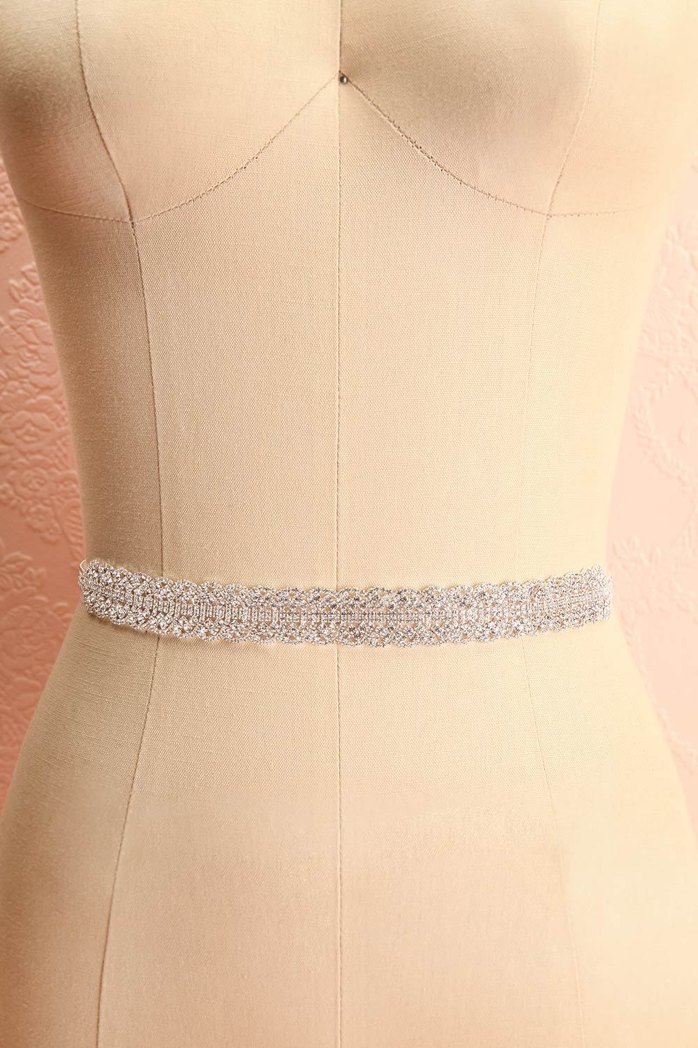 Mayerly White Ribbon Belt with Rhinestones | Boudoir 1861