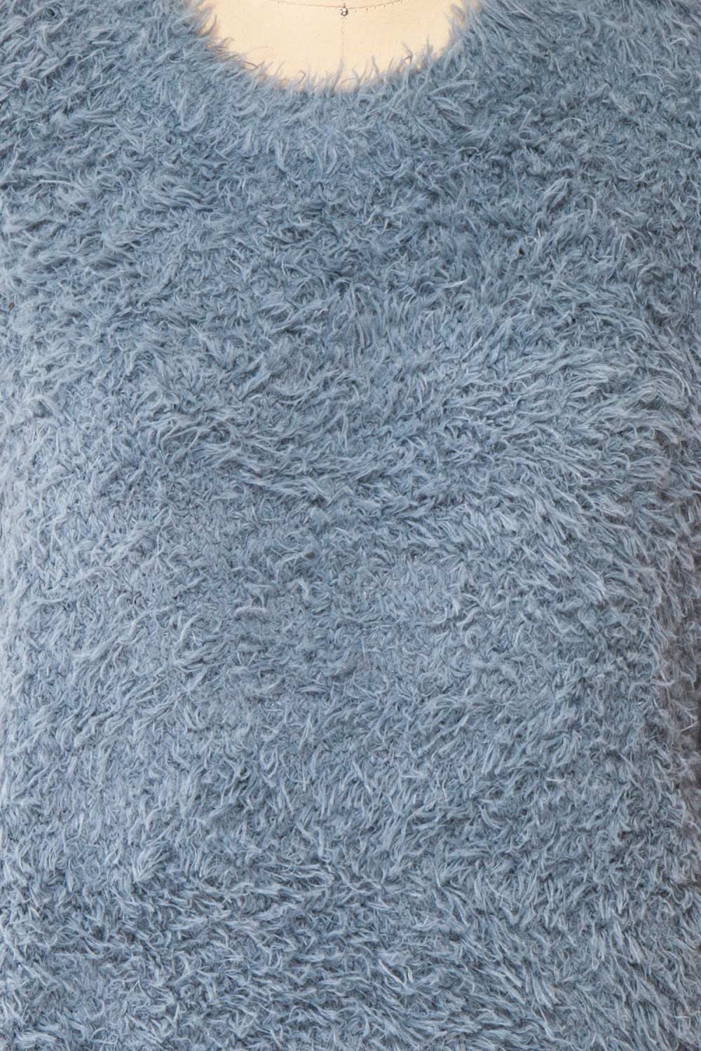 Mazie Blue Fuzzy Cropped Sweater | Boutique 1861 fabric