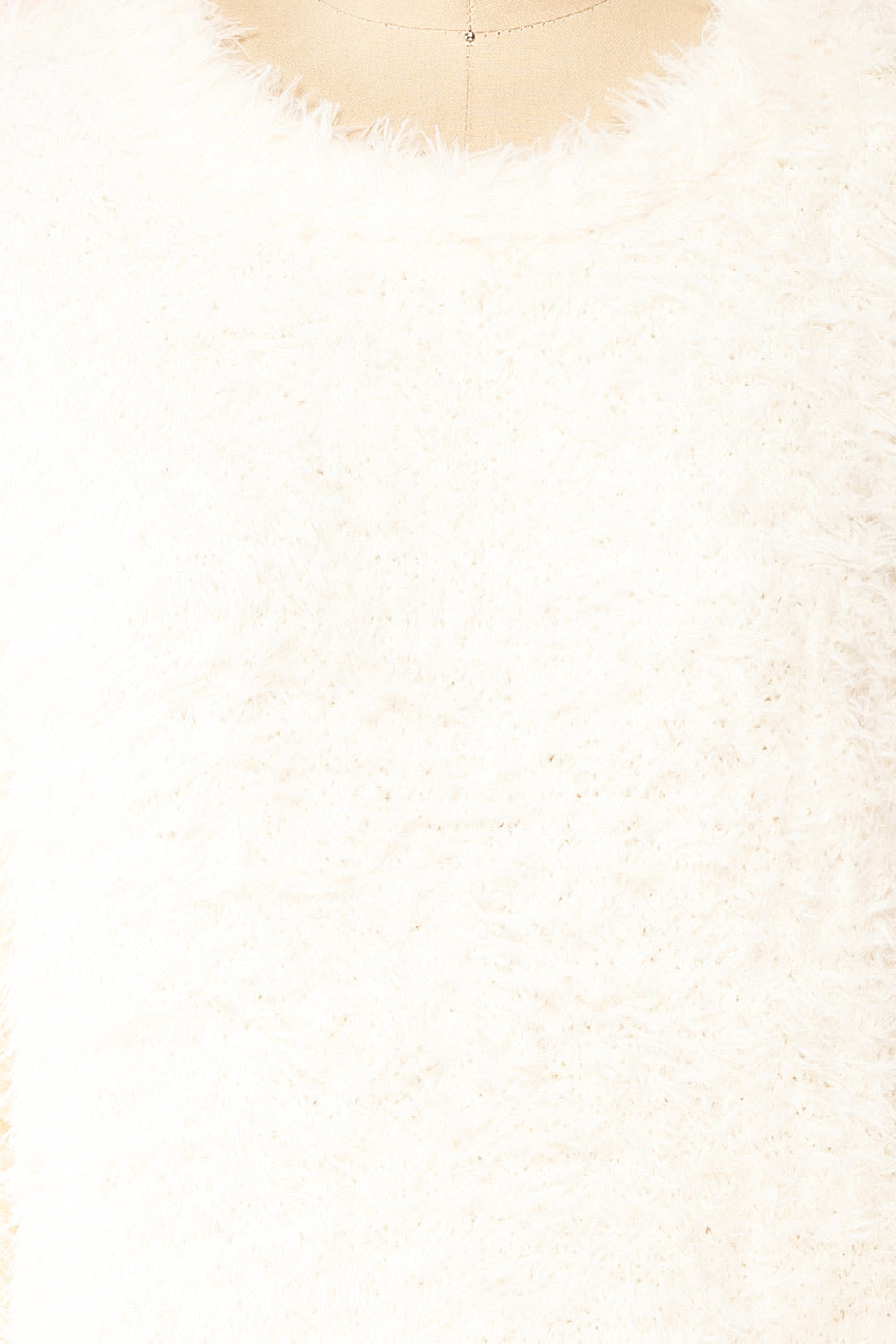 Mazie Cream Fuzzy Cropped Sweater | Boutique 1861 fabric